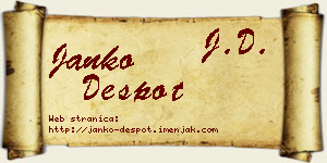 Janko Despot vizit kartica